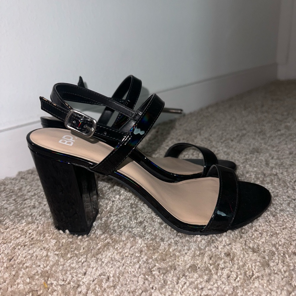 Black Strappy Heeled Sandals
